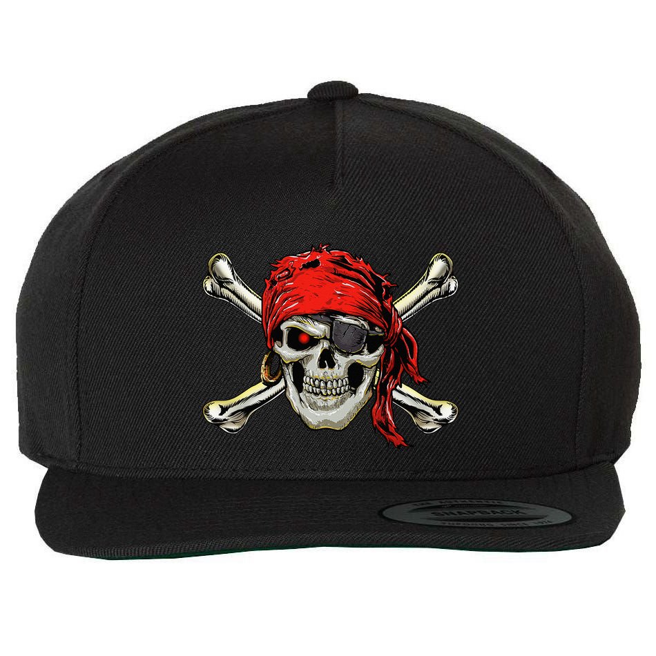 Pirate Costume Skull And Crossbones Jolly Roger Pirate Wool Snapback Cap