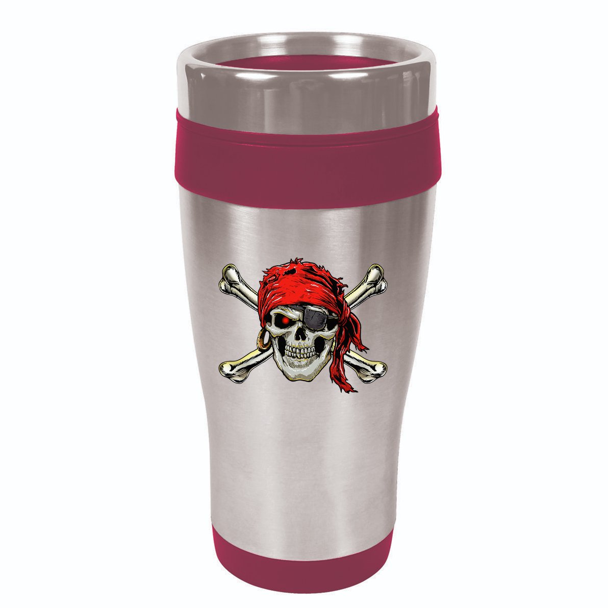 Pirate Costume Skull And Crossbones Jolly Roger Pirate 16oz Travel Tumbler