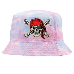 Pirate Costume Skull And Crossbones Jolly Roger Pirate Tie-Dyed Bucket Hat