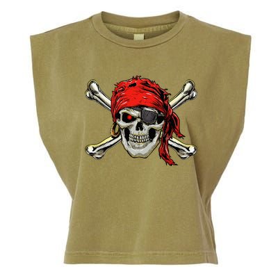 Pirate Costume Skull And Crossbones Jolly Roger Pirate Garment-Dyed Women's Muscle Tee