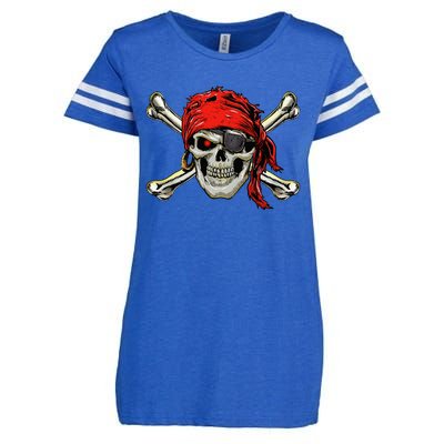 Pirate Costume Skull And Crossbones Jolly Roger Pirate Enza Ladies Jersey Football T-Shirt