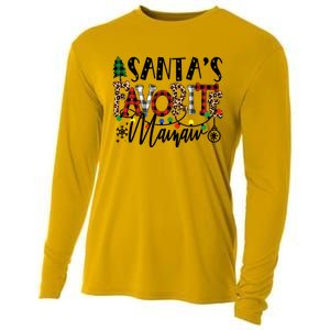 Personalized Christmas Santa Favorite Mamaw Grandma Gift Cooling Performance Long Sleeve Crew