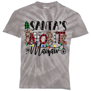 Personalized Christmas Santa Favorite Mamaw Grandma Gift Kids Tie-Dye T-Shirt