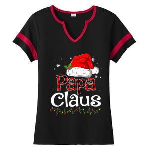 Papa Claus Santa Funny Christmas Pajama Matching Family  Ladies Halftime Notch Neck Tee