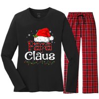 Papa Claus Santa Funny Christmas Pajama Matching Family  Women's Long Sleeve Flannel Pajama Set 