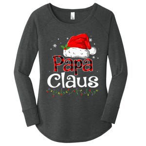 Papa Claus Santa Funny Christmas Pajama Matching Family  Women's Perfect Tri Tunic Long Sleeve Shirt