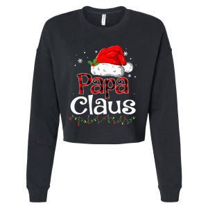 Papa Claus Santa Funny Christmas Pajama Matching Family  Cropped Pullover Crew