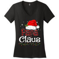 Papa Claus Santa Funny Christmas Pajama Matching Family  Women's V-Neck T-Shirt