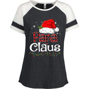 Papa Claus Santa Funny Christmas Pajama Matching Family  Enza Ladies Jersey Colorblock Tee