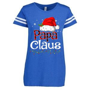 Papa Claus Santa Funny Christmas Pajama Matching Family  Enza Ladies Jersey Football T-Shirt