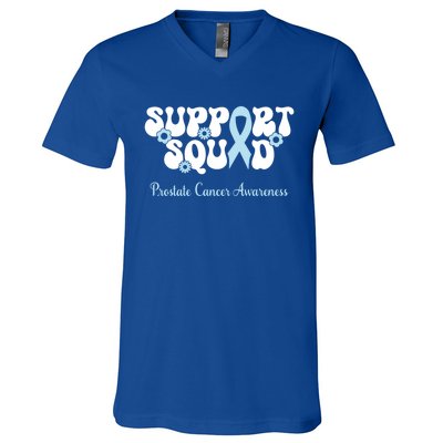 Prostate Cancer Support Squad Prostate Cancer Awareness Great Gift V-Neck T-Shirt