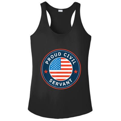 Proud Civil Servant Support Federal Workers Ladies PosiCharge Competitor Racerback Tank
