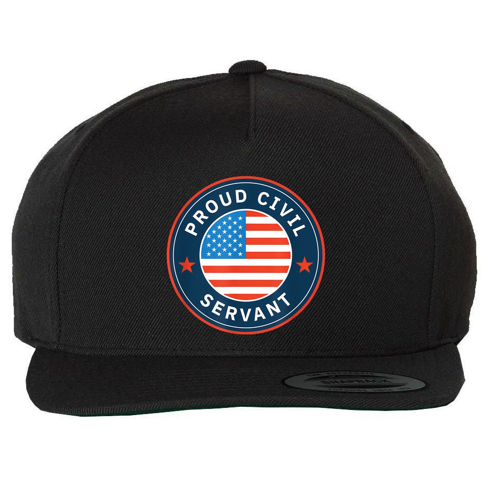 Proud Civil Servant Support Federal Workers Wool Snapback Cap