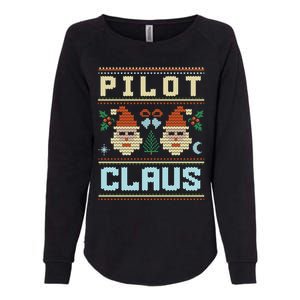 Pilot Claus Santa Flying Ugly Christmas Matching Aviator Funny Gift Womens California Wash Sweatshirt