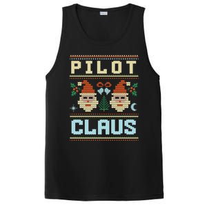 Pilot Claus Santa Flying Ugly Christmas Matching Aviator Funny Gift PosiCharge Competitor Tank