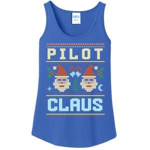 Pilot Claus Santa Flying Ugly Christmas Matching Aviator Funny Gift Ladies Essential Tank