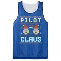 Pilot Claus Santa Flying Ugly Christmas Matching Aviator Funny Gift Mesh Reversible Basketball Jersey Tank