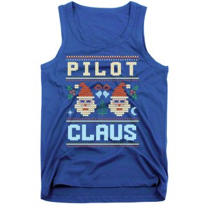 Pilot Claus Santa Flying Ugly Christmas Matching Aviator Funny Gift Tank Top