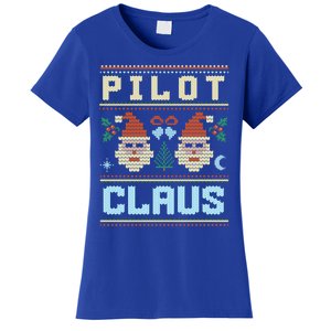 Pilot Claus Santa Flying Ugly Christmas Matching Aviator Funny Gift Women's T-Shirt