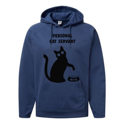 Personal Cat Servant Black Cat Lover Cat Mom Dad Gift Performance Fleece Hoodie