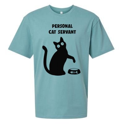 Personal Cat Servant Black Cat Lover Cat Mom Dad Gift Sueded Cloud Jersey T-Shirt