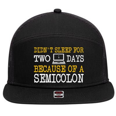 Programmer Computer Software Engineer Web Developer Coder 7 Panel Mesh Trucker Snapback Hat