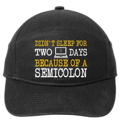 Programmer Computer Software Engineer Web Developer Coder 7-Panel Snapback Hat