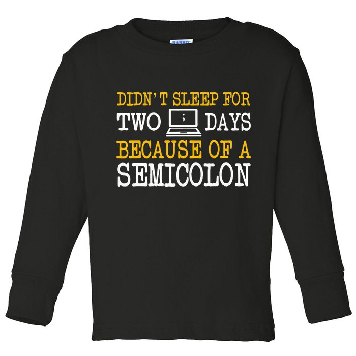 Programmer Computer Software Engineer Web Developer Coder Toddler Long Sleeve Shirt