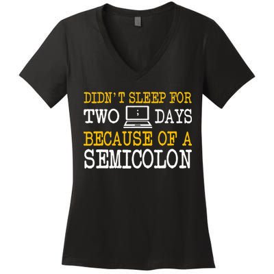 Programmer Computer Software Engineer Web Developer Coder Women's V-Neck T-Shirt