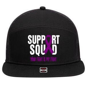 Pancreatic Cancer Support Squad Pancreatic Cancer Awareness Gift 7 Panel Mesh Trucker Snapback Hat