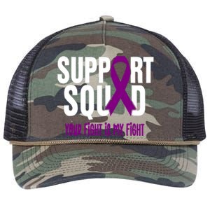 Pancreatic Cancer Support Squad Pancreatic Cancer Awareness Gift Retro Rope Trucker Hat Cap