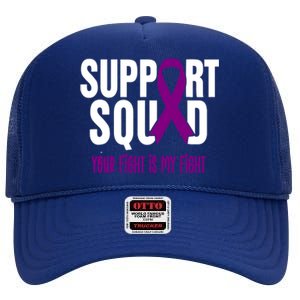 Pancreatic Cancer Support Squad Pancreatic Cancer Awareness Gift High Crown Mesh Back Trucker Hat