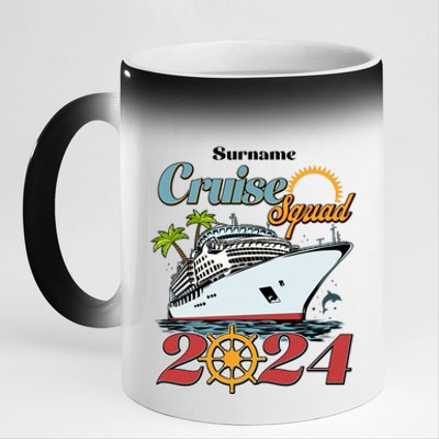 Personalized Cruise Squad Vacation Custom Name 2024 11oz Black Color Changing Mug