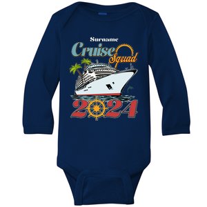 Personalized Cruise Squad Vacation Custom Name 2024 Baby Long Sleeve Bodysuit