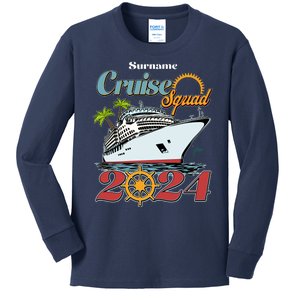 Personalized Cruise Squad Vacation Custom Name 2024 Kids Long Sleeve Shirt