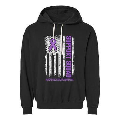 Pancreatic Cancer Support Squad Pancreatic Cancer Awareness Garment-Dyed Fleece Hoodie