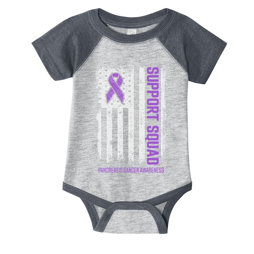Pancreatic Cancer Support Squad Pancreatic Cancer Awareness Infant Baby Jersey Bodysuit
