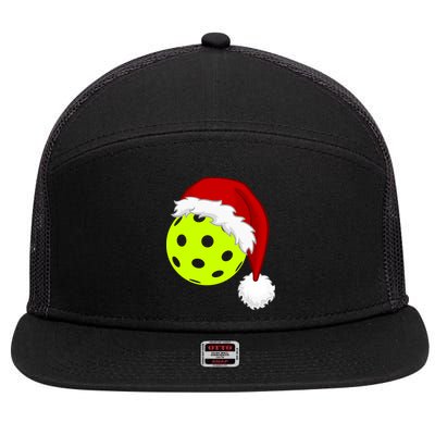Pickleball Christmas Sana Hat 7 Panel Mesh Trucker Snapback Hat