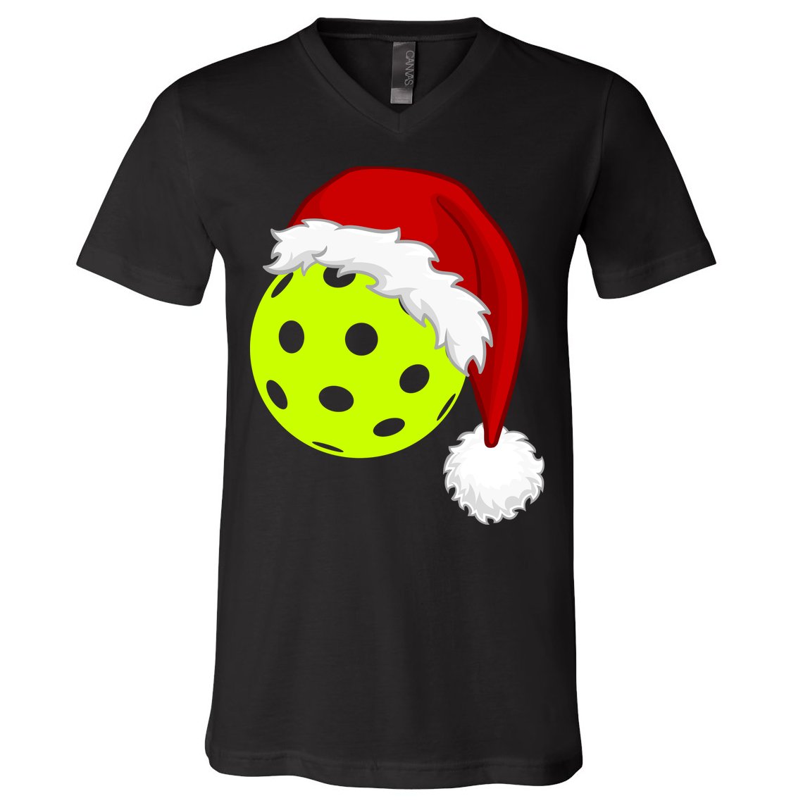 Pickleball Christmas Sana Hat V-Neck T-Shirt