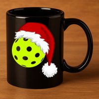 Pickleball Christmas Sana Hat 11oz C Handle Ceramic Mug
