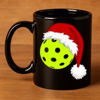 Pickleball Christmas Sana Hat 11oz C Handle Ceramic Mug
