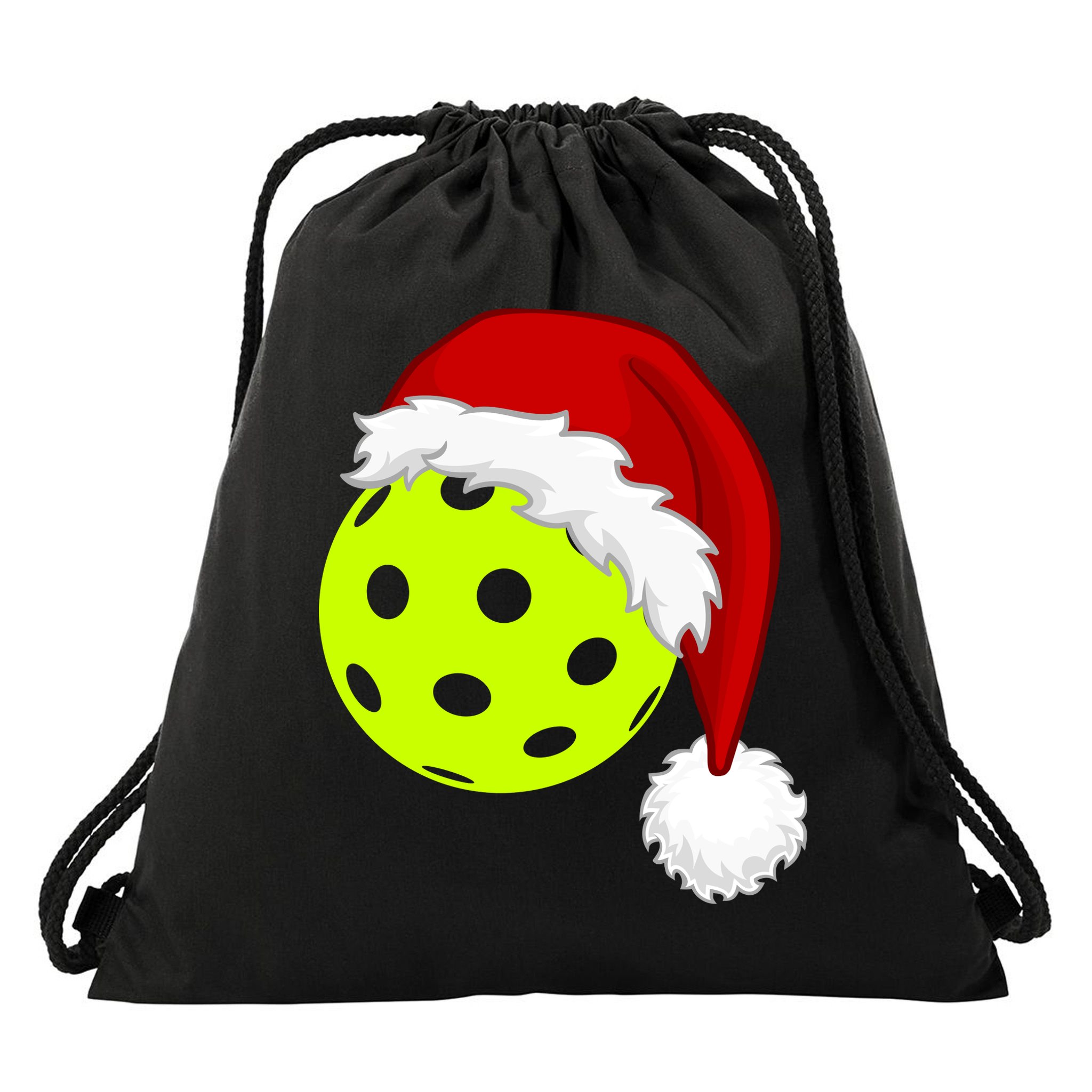 Pickleball Christmas Sana Hat Drawstring Bag