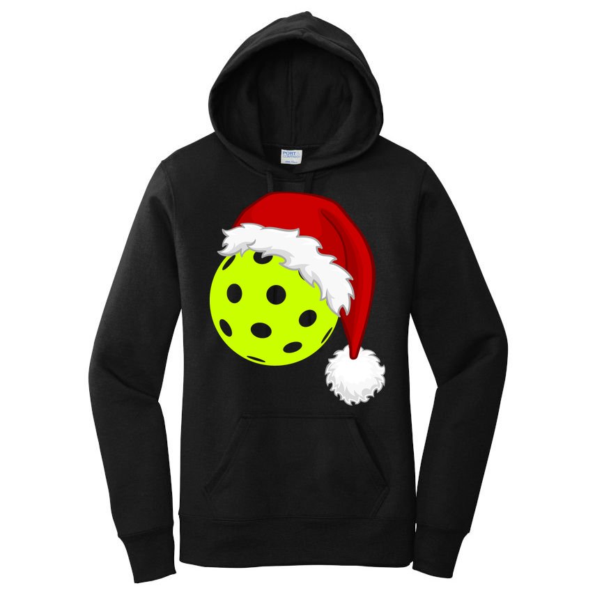 Pickleball Christmas Sana Hat Women's Pullover Hoodie