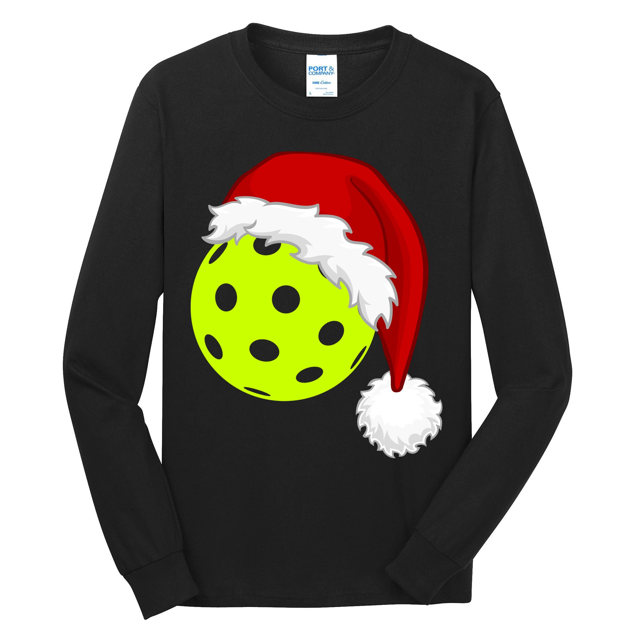 Pickleball Christmas Sana Hat Tall Long Sleeve T-Shirt