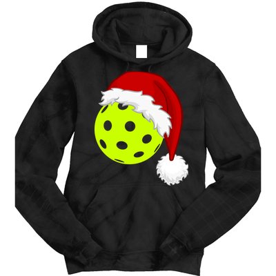 Pickleball Christmas Sana Hat Tie Dye Hoodie