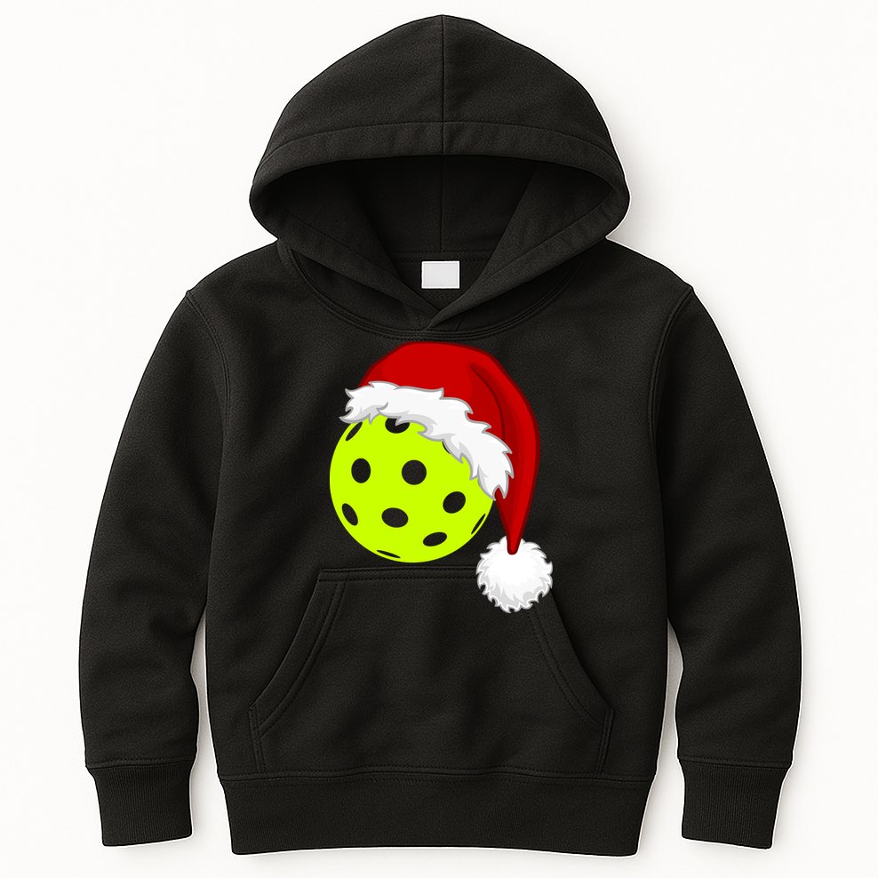 Pickleball Christmas Sana Hat Kids Hoodie
