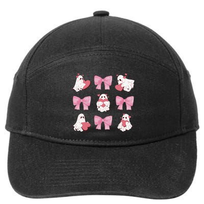 Pink Coquette Spooky Girly Halloween 7-Panel Snapback Hat