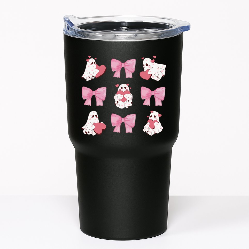 Pink Coquette Spooky Girly Halloween Tumbler