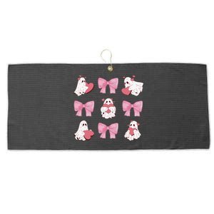 Pink Coquette Spooky Girly Halloween Large Microfiber Waffle Golf Towel