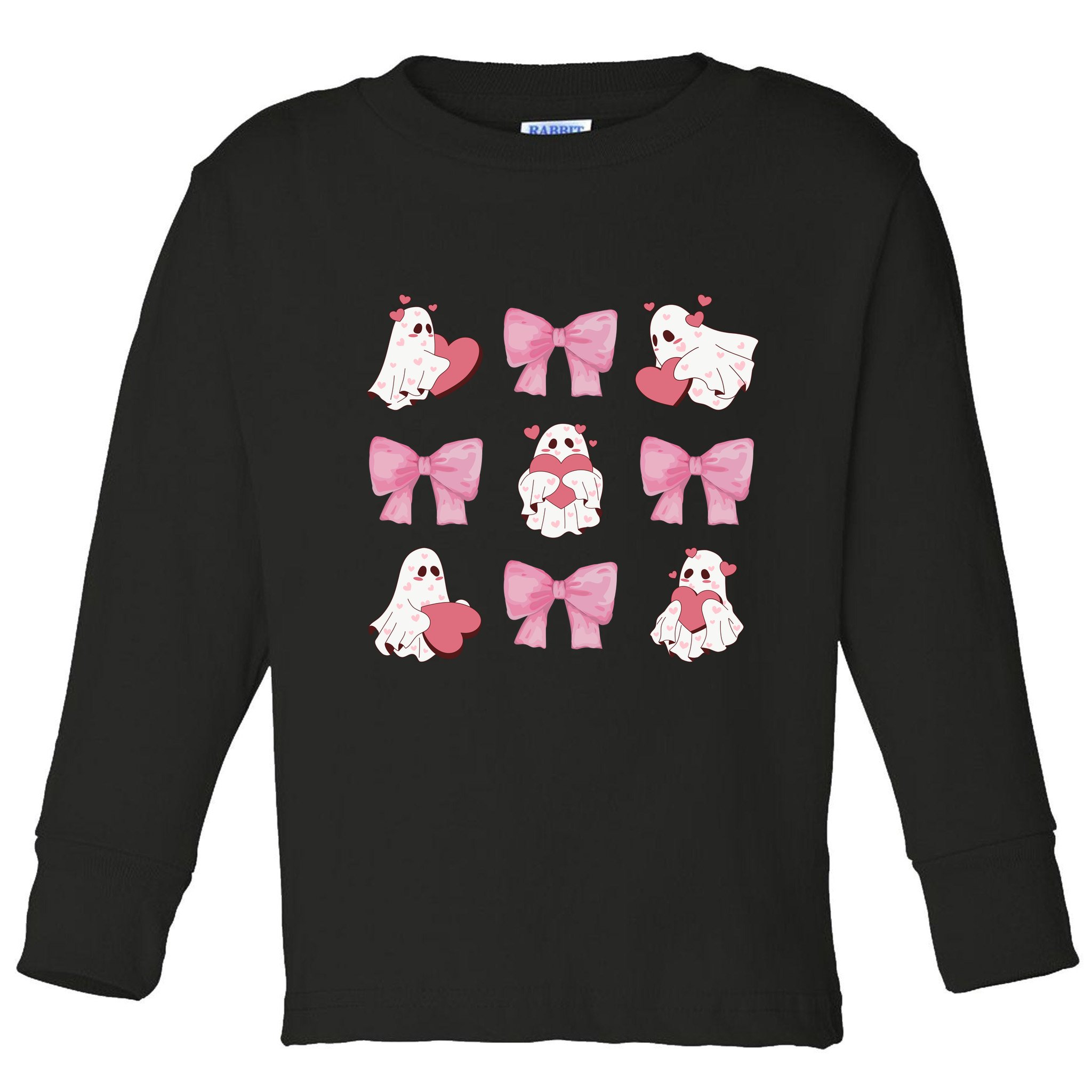 Pink Coquette Spooky Girly Halloween Toddler Long Sleeve Shirt